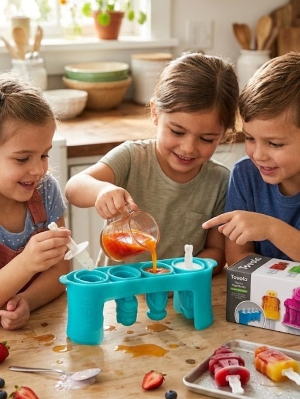 Rare Tovolo Robot Popsicle Mold Set Silicone DIY Kidcore Kitchen
